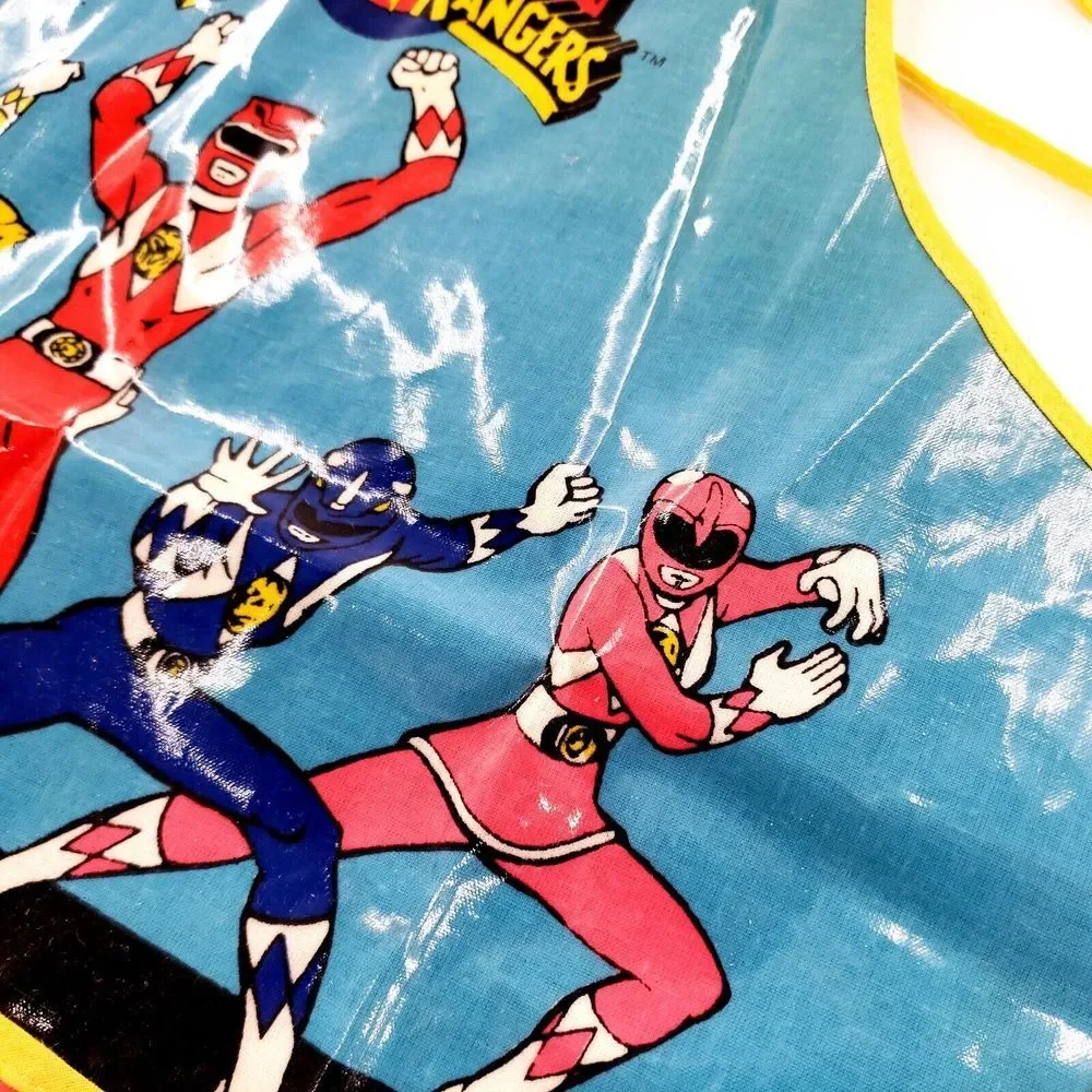 Saban 1994 Power Rangers Children's Kids Plastic Coated Apron w/ Pockets *READ*